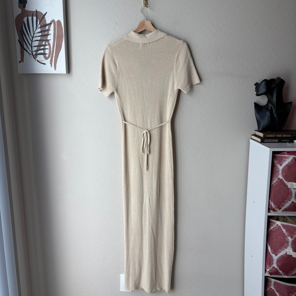 DISSH Dress Liam Beige Ribbed Knit Button Down Maxi Dress Size XS - Picture 7 of 9